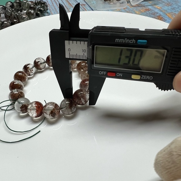 13mm Multi-color Phantom Quartz Beaded Bracelet - Picture 3 of 6